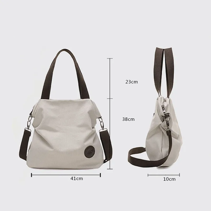 2018 Kvky Brand Large Pocket Casual Tote Women's Handbag Shoulder Handbags Canvas Leather Capacity Bags For Women