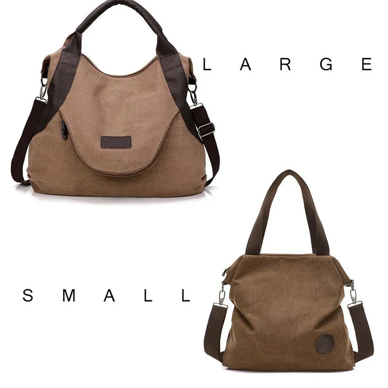 2018 Kvky Brand Large Pocket Casual Tote Women's Handbag Shoulder Handbags Canvas Leather Capacity Bags For Women