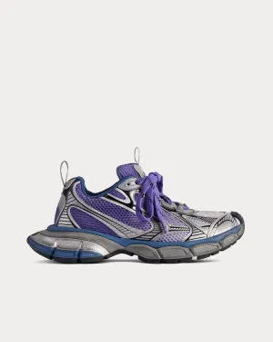 3XL Gradient Mesh & Polyurethane Purple / Grey / Navy Low Top Sneakers