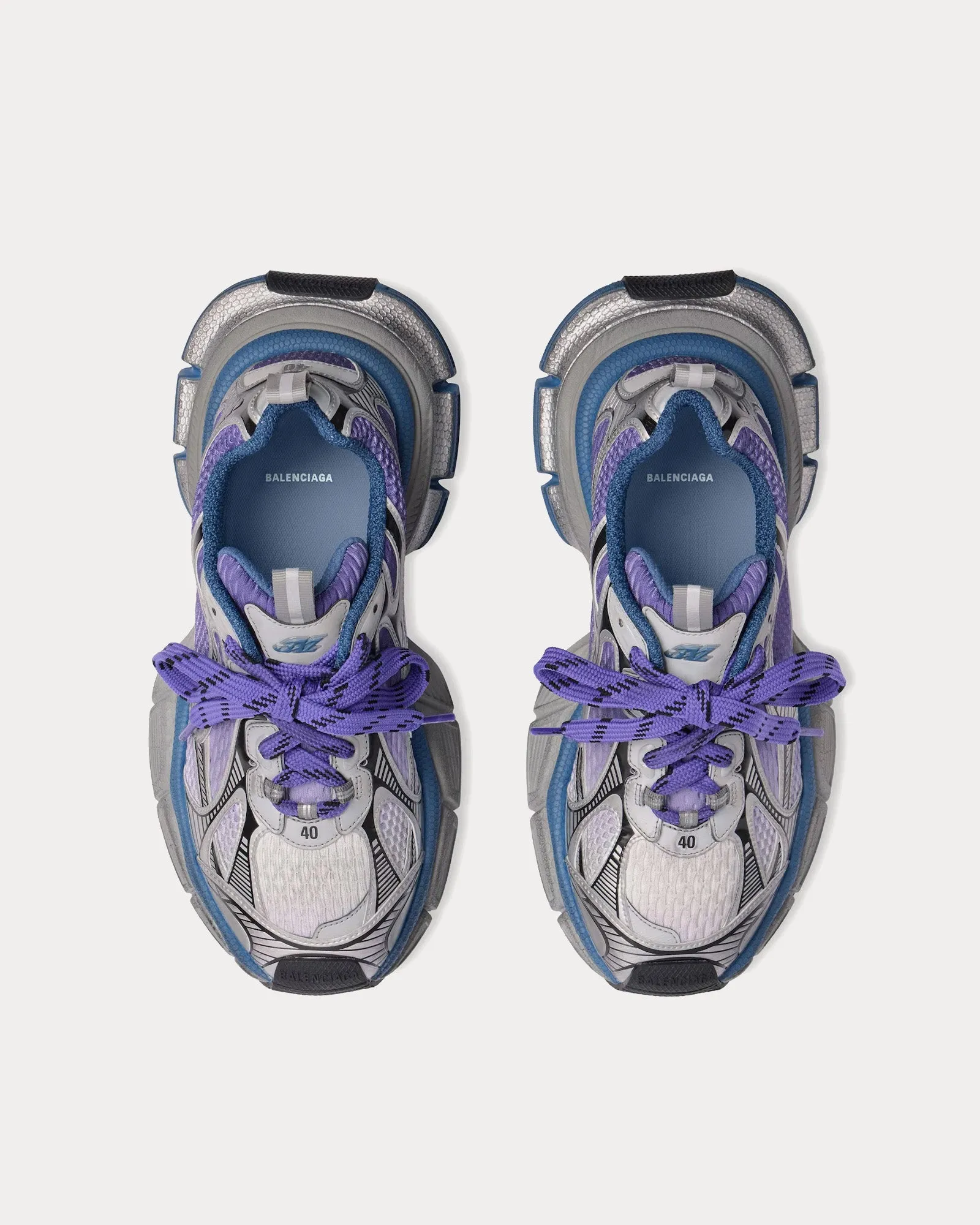 3XL Gradient Mesh & Polyurethane Purple / Grey / Navy Low Top Sneakers