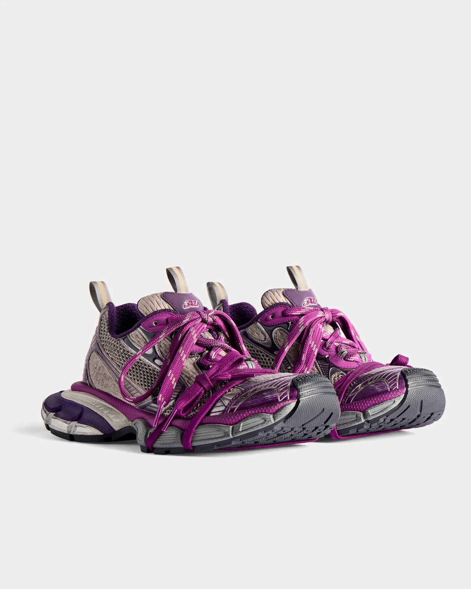 3XL Mesh & Polyurethane Purple / Grey Low Top Sneakers
