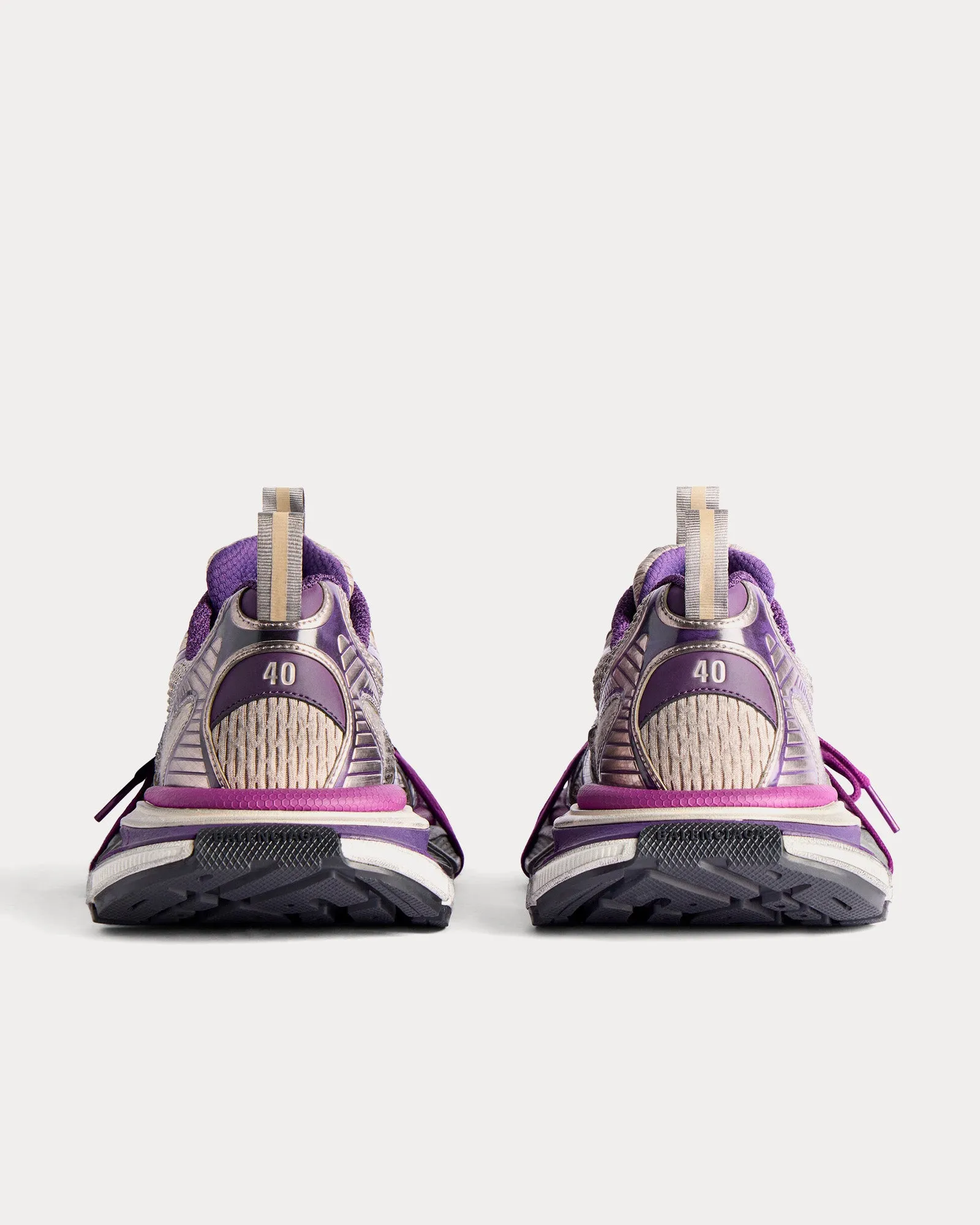3XL Mesh & Polyurethane Purple / Grey Low Top Sneakers