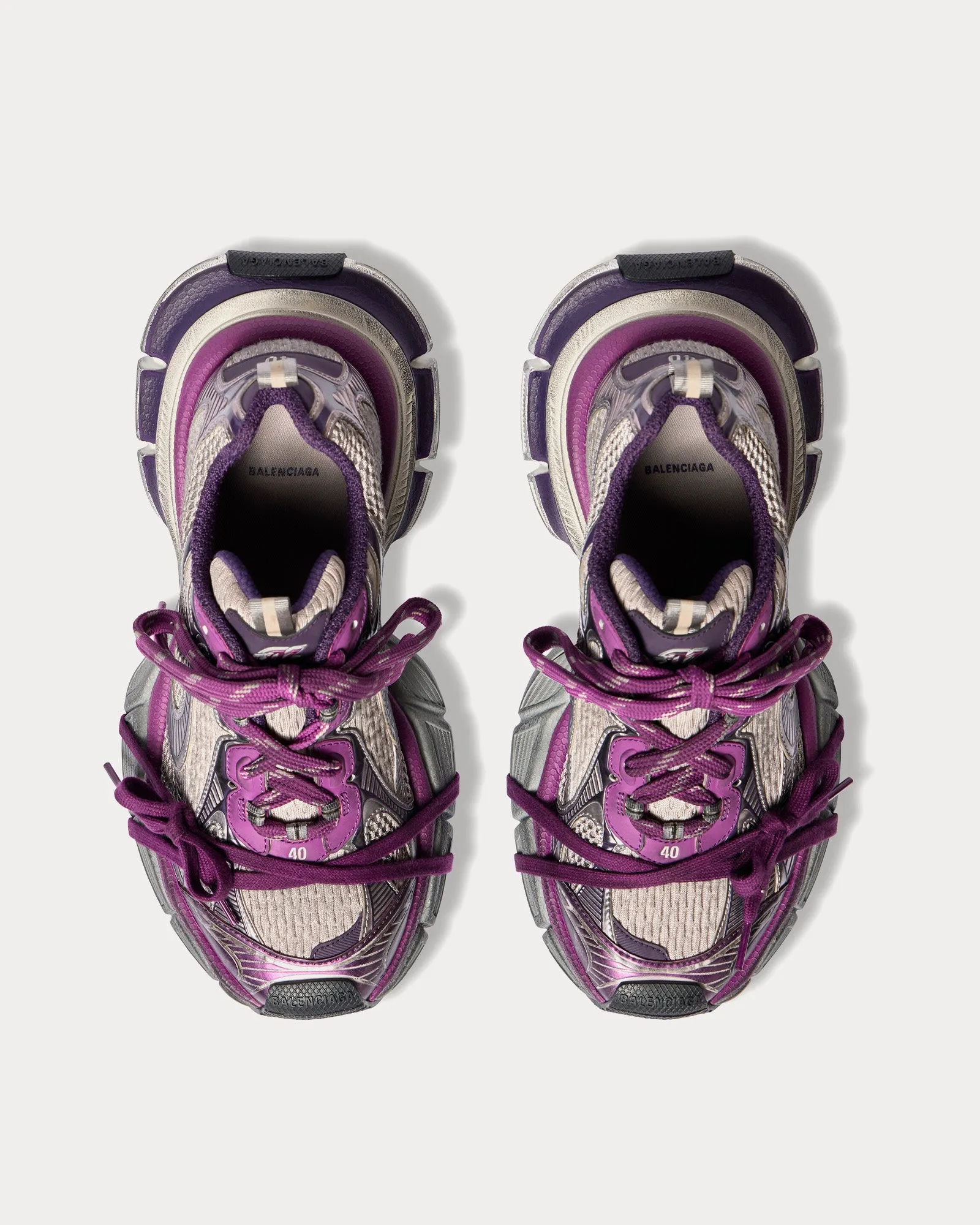 3XL Mesh & Polyurethane Purple / Grey Low Top Sneakers
