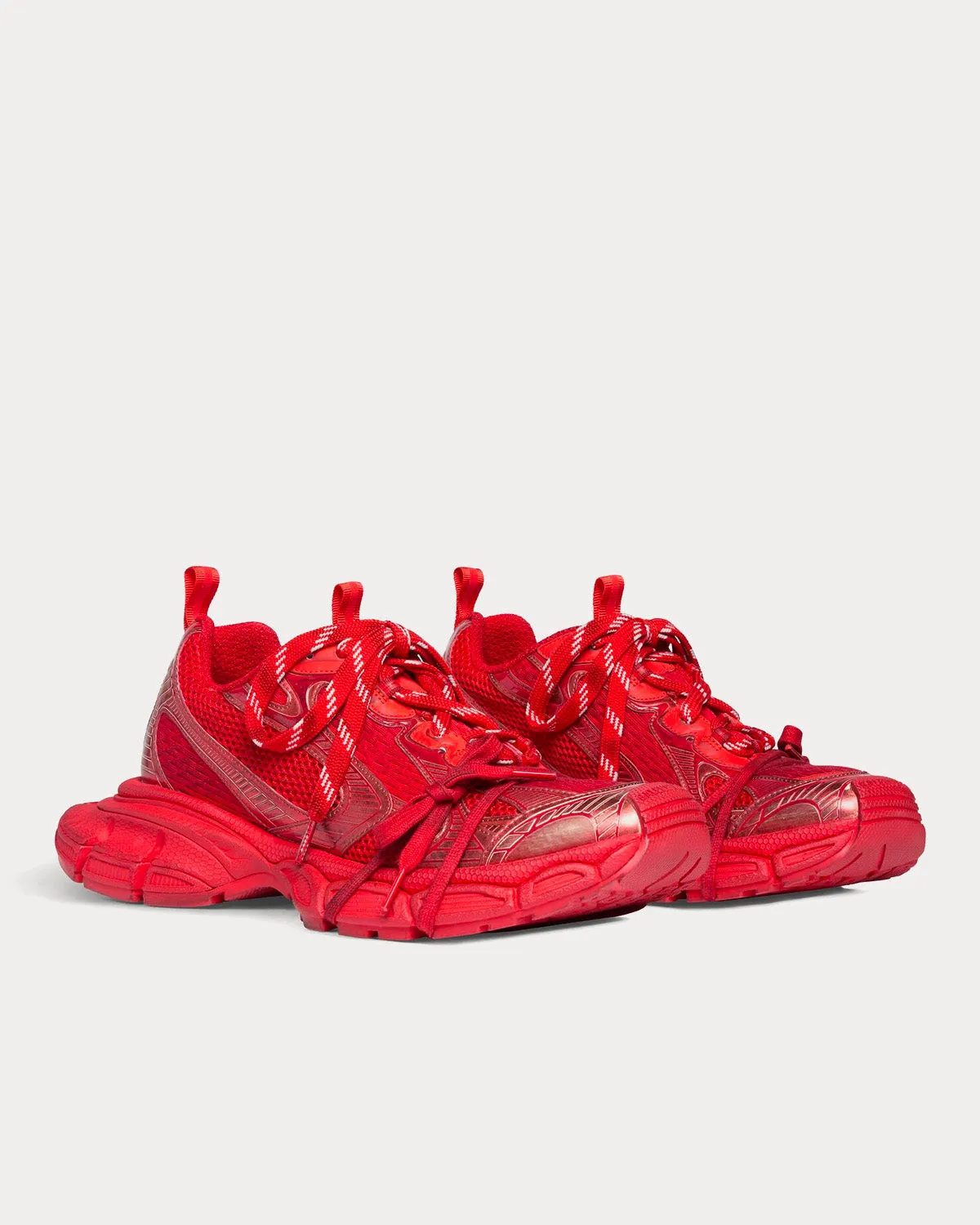 3XL Mesh & Polyurethane Red Low Top Sneakers