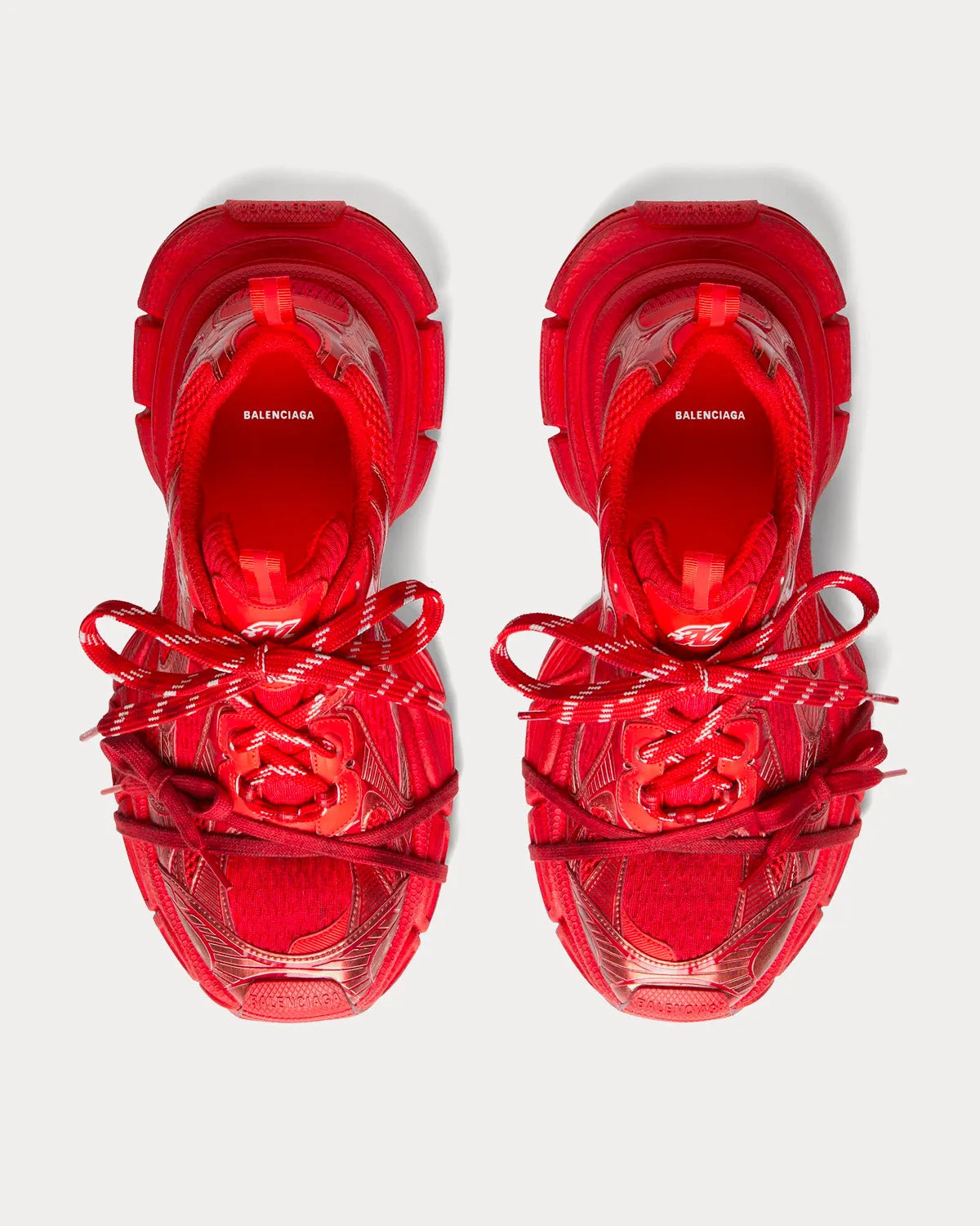 3XL Mesh & Polyurethane Red Low Top Sneakers
