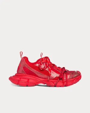 3XL Mesh & Polyurethane Red Low Top Sneakers