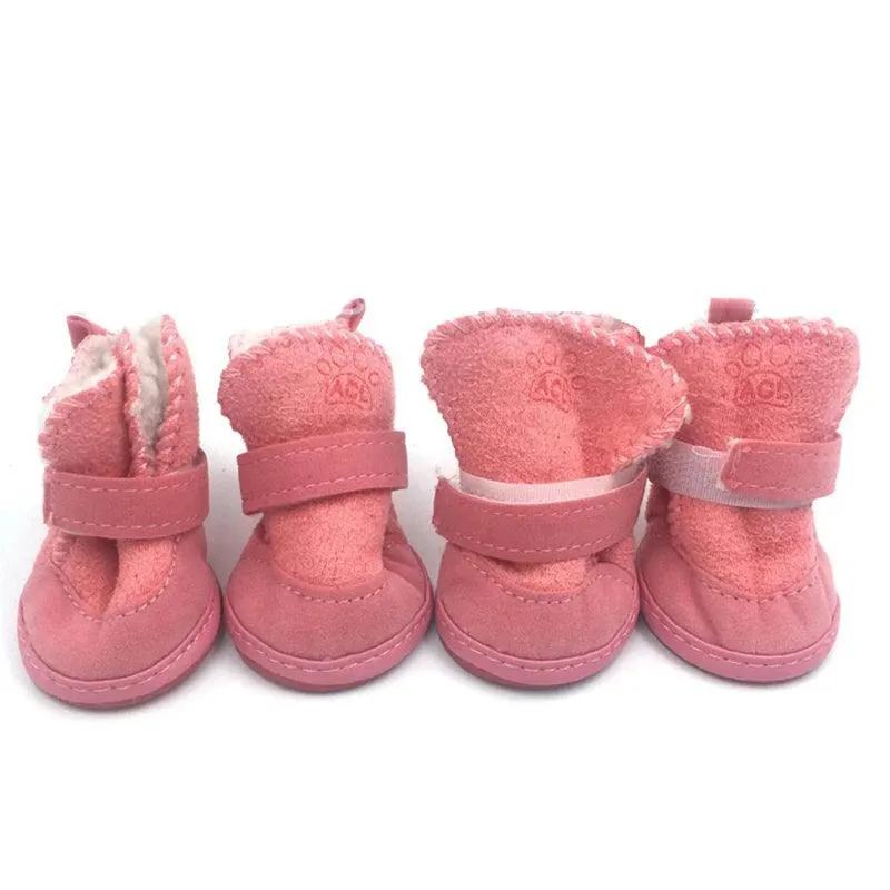 4Pcs/set Dogs Winter Shoes: Waterproof Snow Booties for Small Dogs