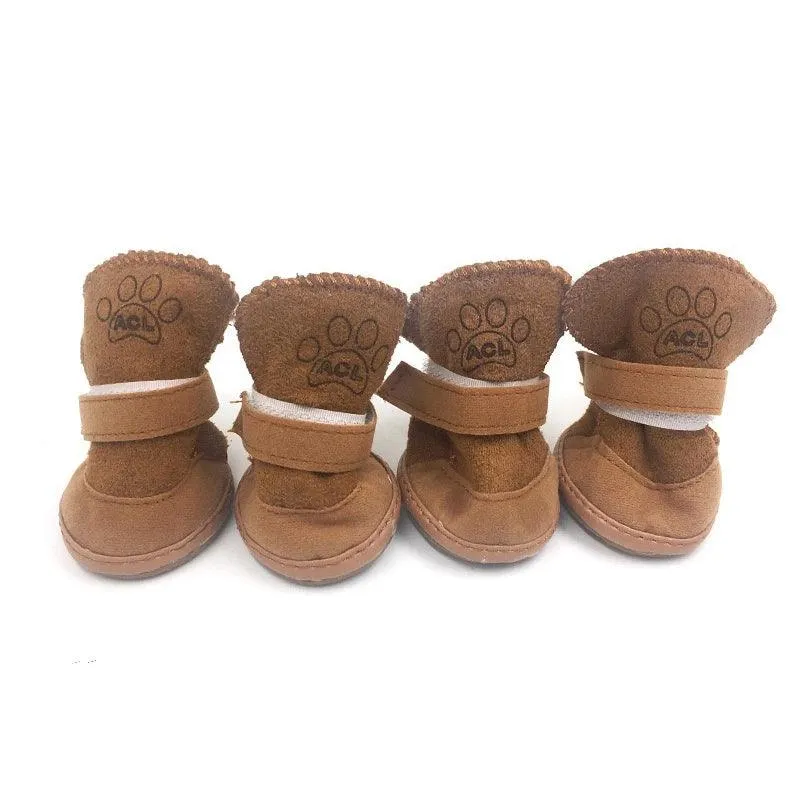 4Pcs/set Dogs Winter Shoes: Waterproof Snow Booties for Small Dogs