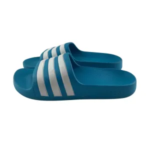 Adidas sandals shoe size 12 junior blue with white 3 strips slip-on