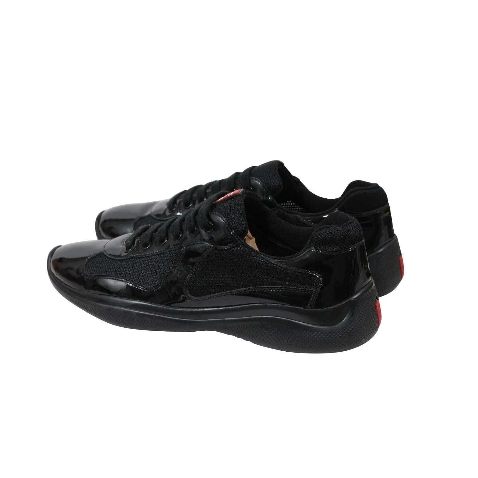 Americas Cup US10.5 UK9.5 Black Patent Leather Sport Low Top Sneaker