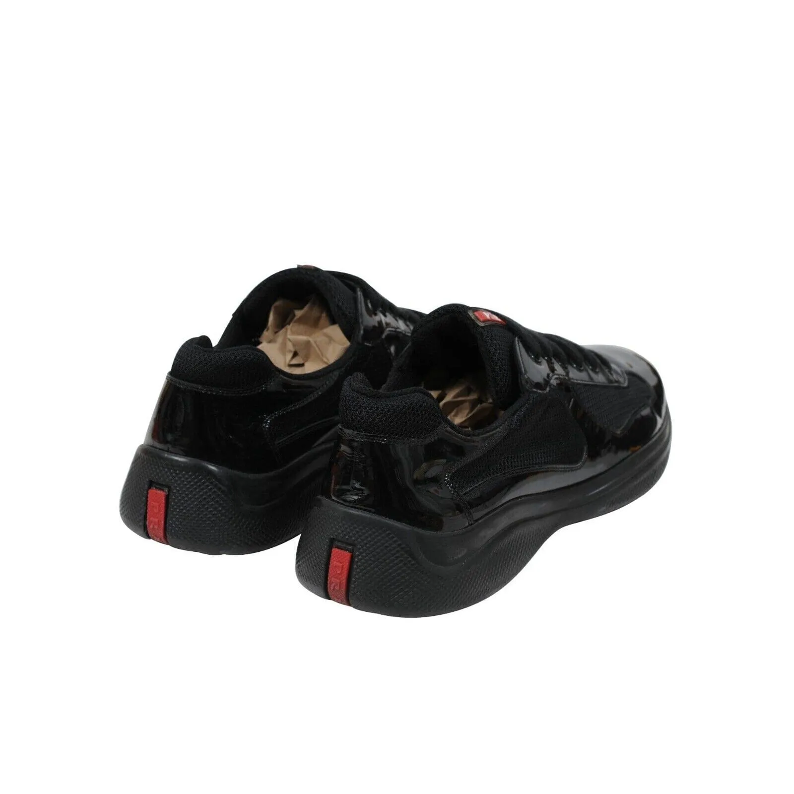 Americas Cup US10.5 UK9.5 Black Patent Leather Sport Low Top Sneaker