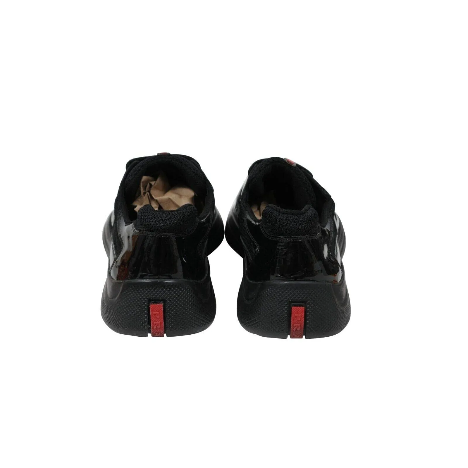 Americas Cup US10.5 UK9.5 Black Patent Leather Sport Low Top Sneaker