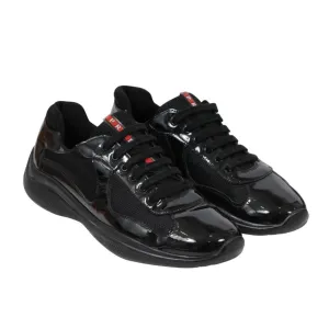 Americas Cup US10.5 UK9.5 Black Patent Leather Sport Low Top Sneaker