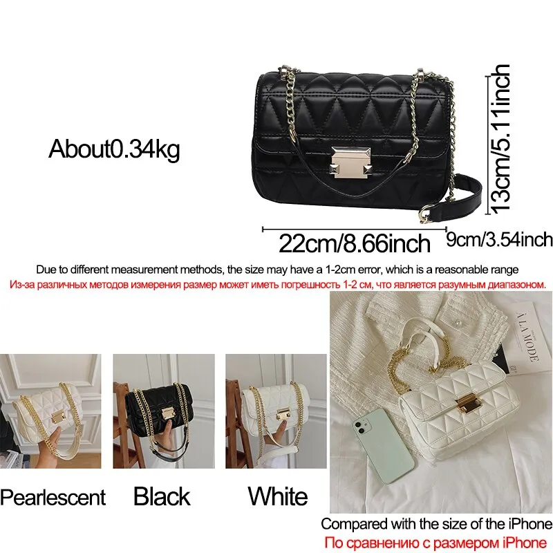 Back to College Fashion Chain Crossbody Messenger Shoulder Bags for Women 2021 Luxury Designer Handbags Purses Female Casual Totes High Capacity
