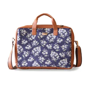 Blue Floral Women's Laptop Bag