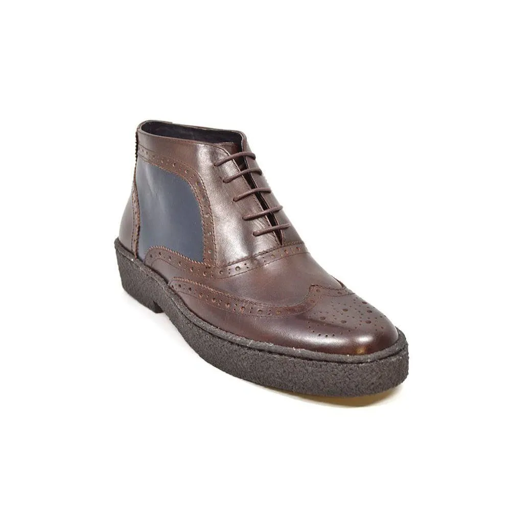 British Walkers Playboy Wingtip Men's Brown and Navy Leather