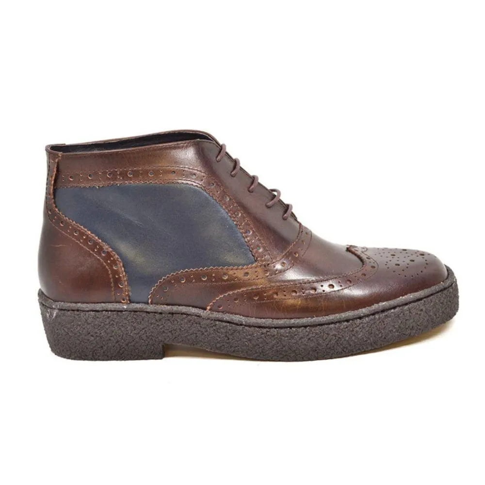 British Walkers Playboy Wingtip Men's Brown and Navy Leather