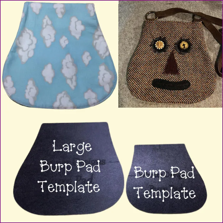 Bundle: Reg & Lg Burp Pad Templates plus Extras