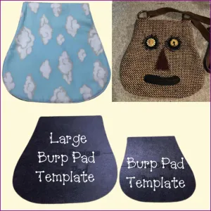 Bundle: Reg & Lg Burp Pad Templates plus Extras