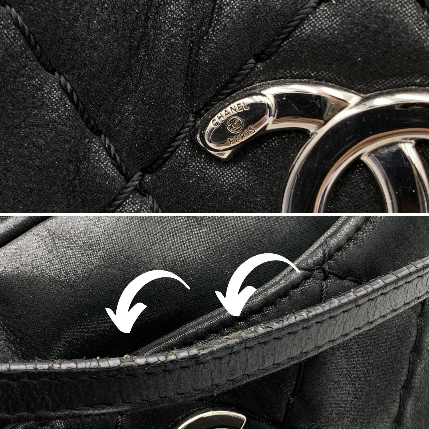 CHANEL Black Quilted Leather Relax Cc Tote Camera Shoulder Bag