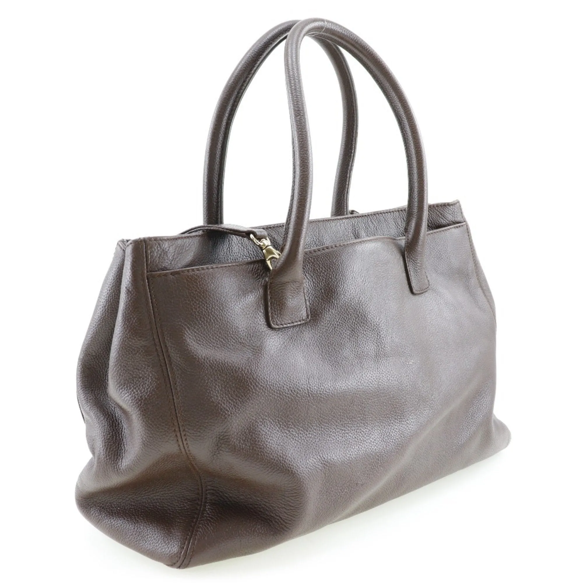 Chanel Executive Tote Bag 2WAY Shoulder A15206 Matte Caviar Skin Italian Brown Crossbody HandBag 2way Magnetic Type Ladies