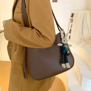 Christmas Gift Brown Women Hobo Bags 2021 Winter New Trend Quality Pu Leather Crossbody Bag Female Casual Messenger Handbag Ladies Shoulder Bag