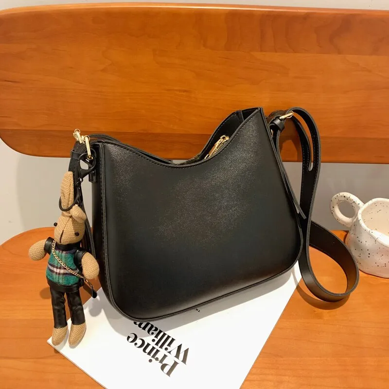 Christmas Gift Brown Women Hobo Bags 2021 Winter New Trend Quality Pu Leather Crossbody Bag Female Casual Messenger Handbag Ladies Shoulder Bag