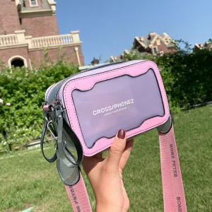 Christmas Gift Casual Transparent Small Flap For Women Designer Candy Color Shoulder Bags Clear Pvc Wide Strap Crossbody Messenger Bag Female