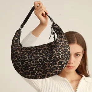 Christmas Gift Fashion Half Moon Sapce Padded Women Shoulder Bags Designer Down Cotton Lady Handbags High Quailty Large Tote Winter Purses 2021