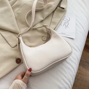 Christmas Gift Half Moon Design Small PU Leather Crossbody Bags For Women 2021 Luxury Solid Color Shoulder Handbags Lady Simple Travel Bag