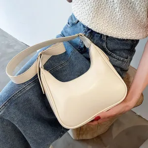 Christmas Gift Half Moon Design Small PU Leather Crossbody Bags For Women 2021 Summer Simple Shoulder Purses Lady Luxury Travel Handbags