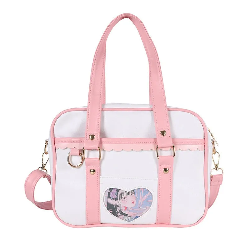 Christmas Gift Japanese JK Ladies Shoulder Bag Student Uniform Two-dimensional Girls Messenger Bag College Style Cute PU Handbag for Girls