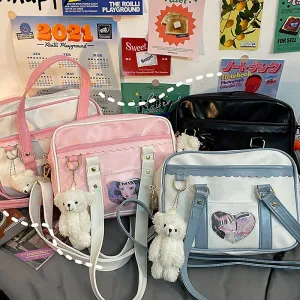 Christmas Gift Japanese JK Ladies Shoulder Bag Student Uniform Two-dimensional Girls Messenger Bag College Style Cute PU Handbag for Girls