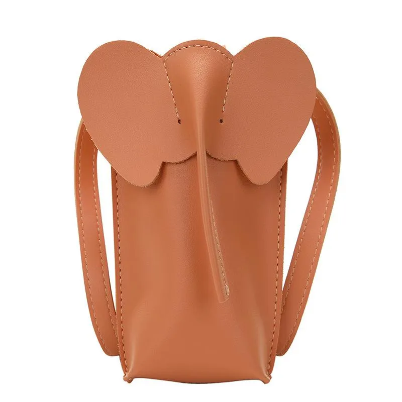 Christmas Gift Mini Coin Purse Pu Leather Lipstick Crossbody Bags For Women 2021 Summer Lady Shoulder Handbag Female Cute Elephant Shape Purses