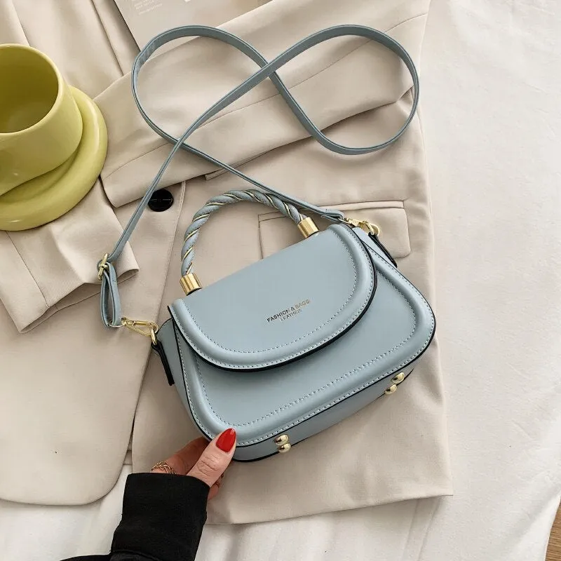 Christmas Gift Small White Shoulder Bags for Women Simple Square Tote Messenger Bag Ladys Pure Color Leather Crossbody Bag Casual Flap Handbags