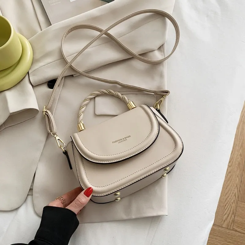 Christmas Gift Small White Shoulder Bags for Women Simple Square Tote Messenger Bag Ladys Pure Color Leather Crossbody Bag Casual Flap Handbags