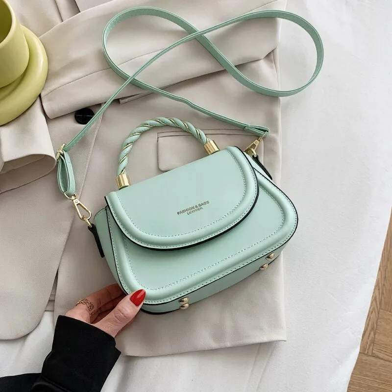 Christmas Gift Small White Shoulder Bags for Women Simple Square Tote Messenger Bag Ladys Pure Color Leather Crossbody Bag Casual Flap Handbags