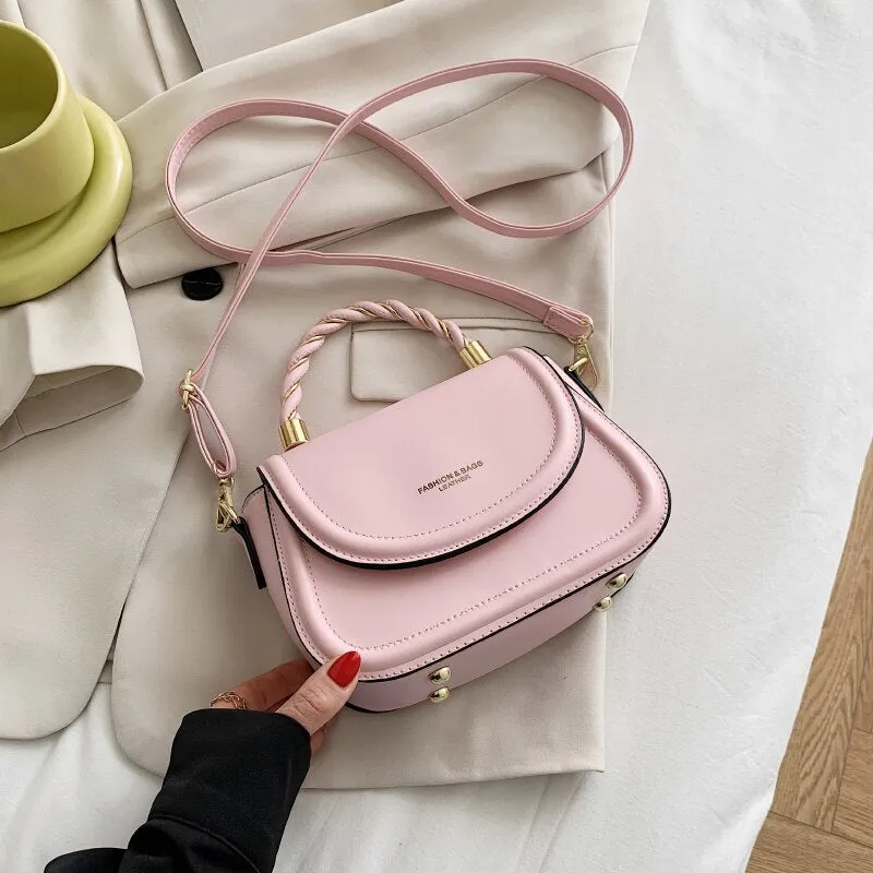 Christmas Gift Small White Shoulder Bags for Women Simple Square Tote Messenger Bag Ladys Pure Color Leather Crossbody Bag Casual Flap Handbags