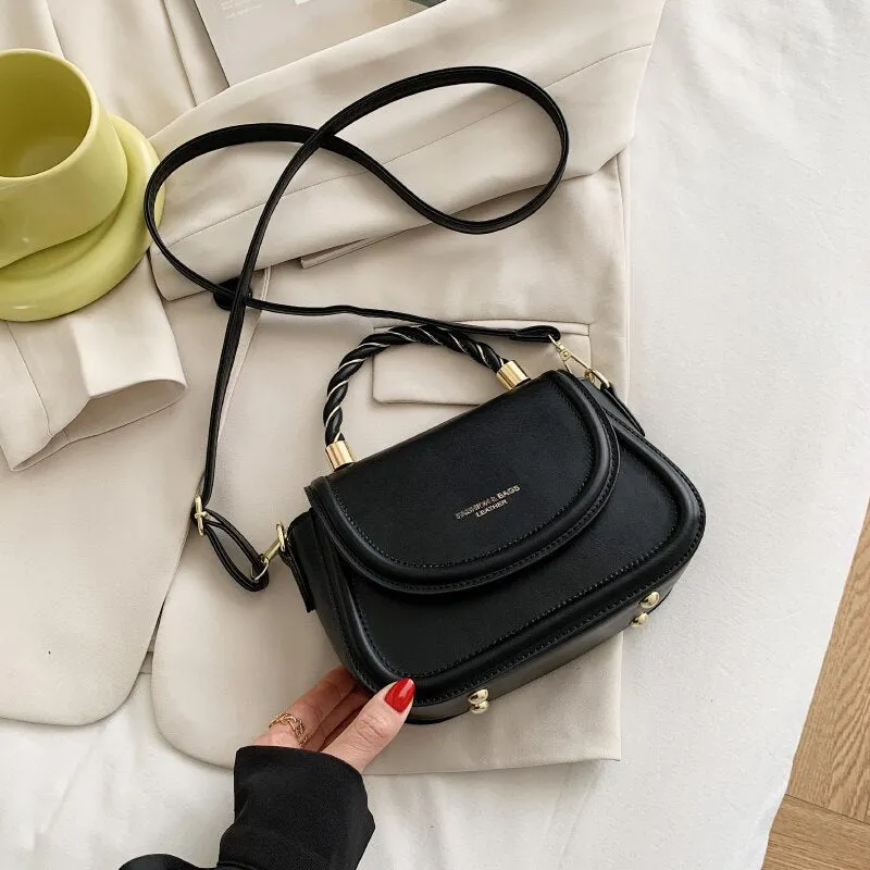 Christmas Gift Small White Shoulder Bags for Women Simple Square Tote Messenger Bag Ladys Pure Color Leather Crossbody Bag Casual Flap Handbags
