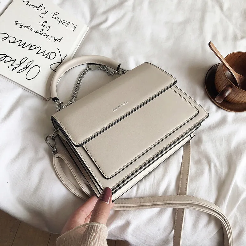Christmas Gift Women's PU Leather Crossbody Bag with Short Handles 2021  Fashion Simple  Small Shoulder Handbags and Purses Yellow Black