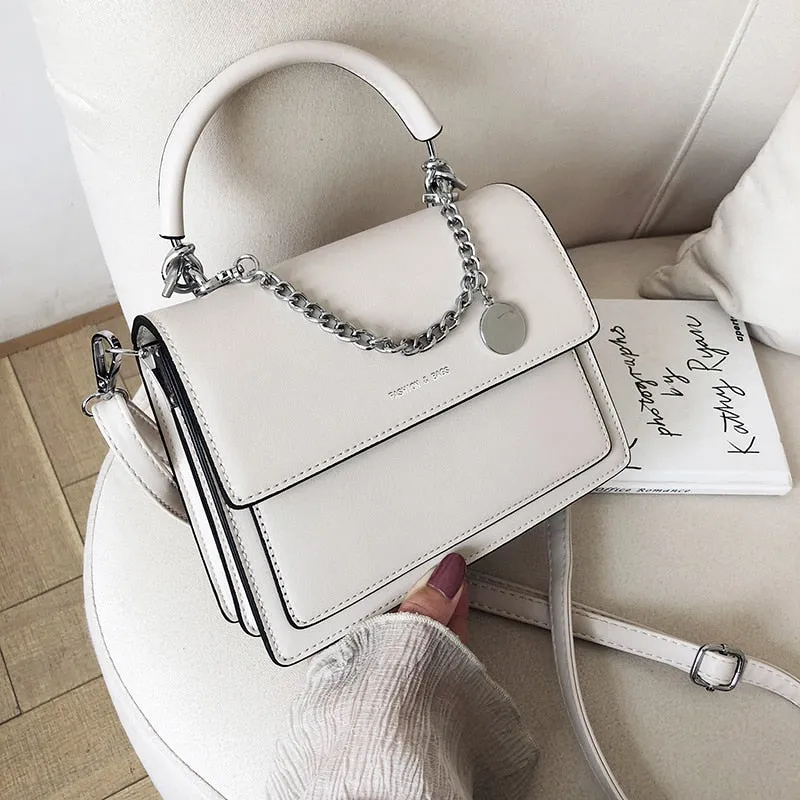 Christmas Gift Women's PU Leather Crossbody Bag with Short Handles 2021  Fashion Simple  Small Shoulder Handbags and Purses Yellow Black