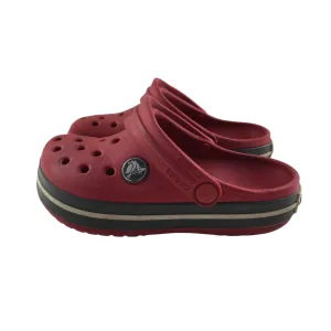 Crocs clogs shoe size 9 junior red slip on sandals with ankle straps