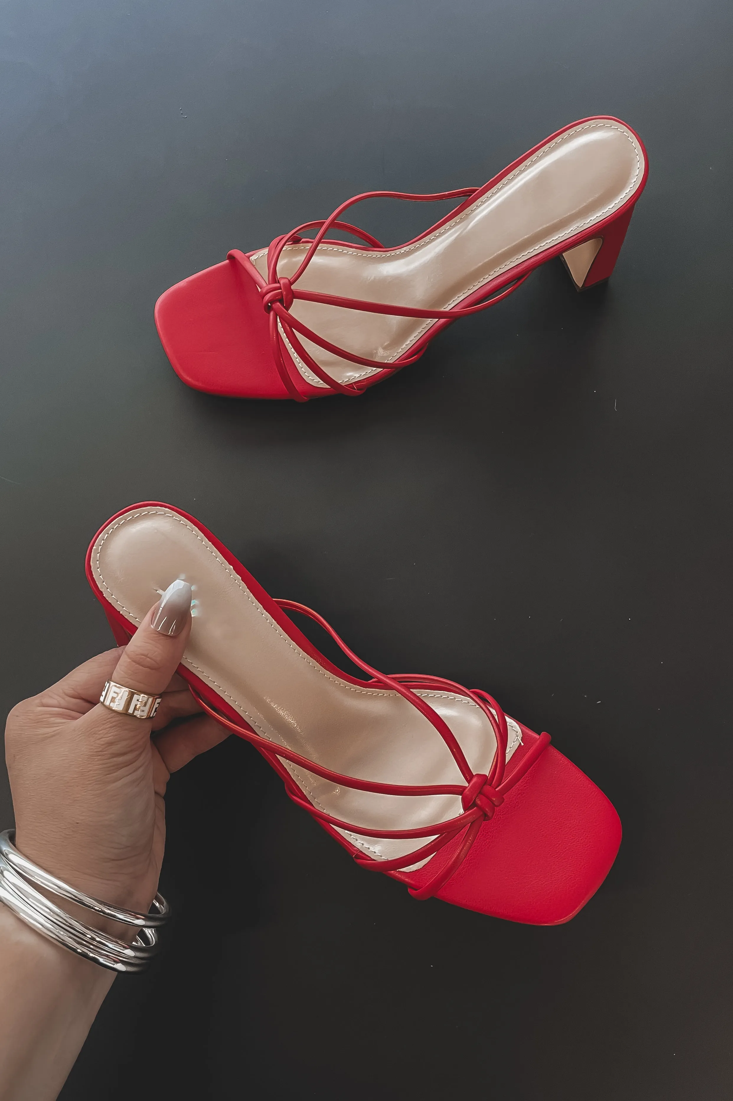 DEAL Head Turner Slip On Red Block Heels