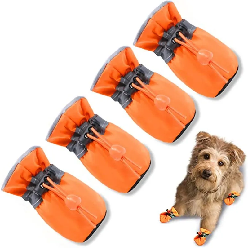 Dog Boots & Paw Protector, Anti-Slip Sole Winter Snow Dog Booties