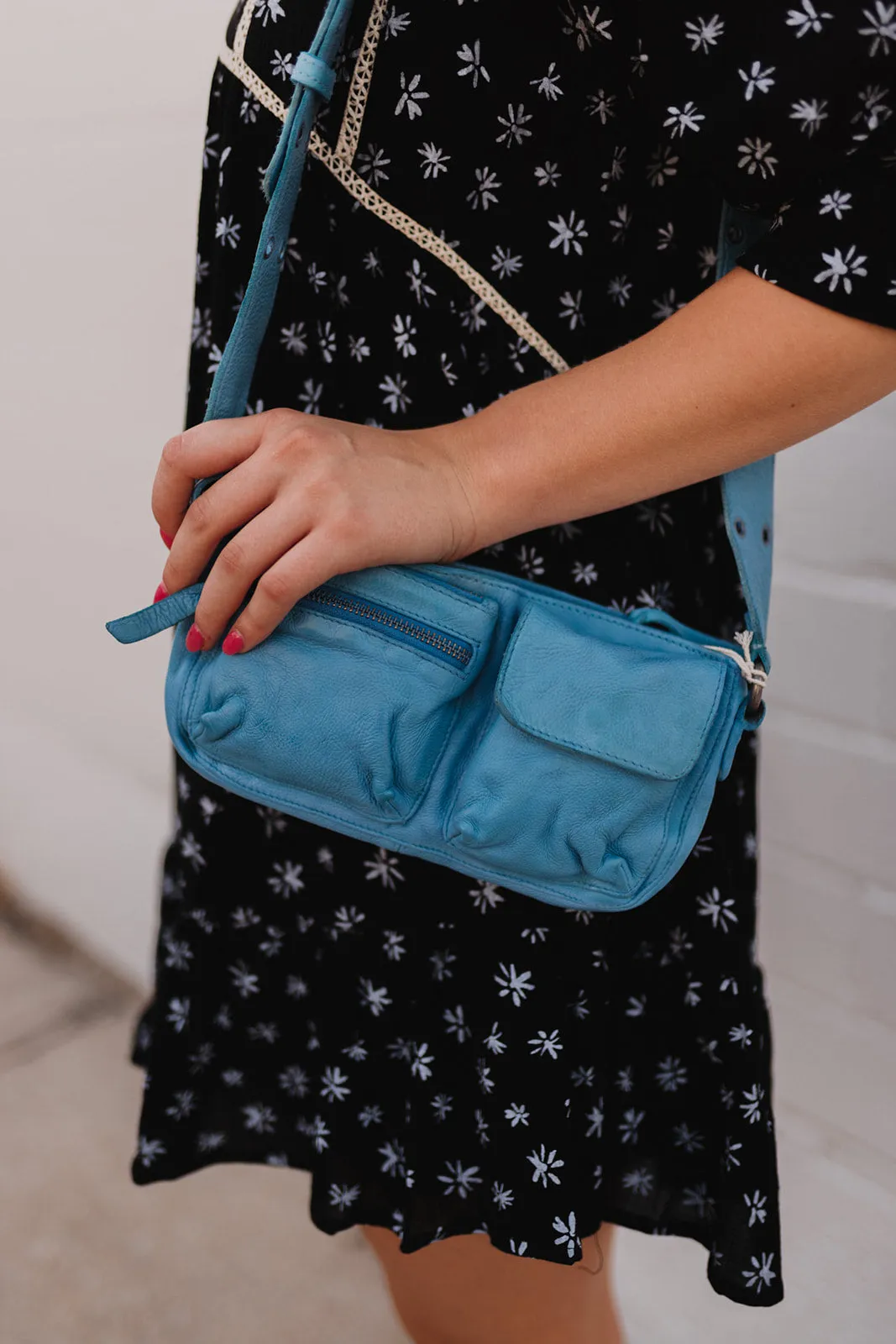 Free People Iridescent Blue Crossbody Bag