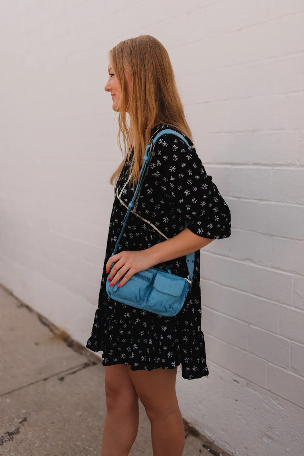 Free People Iridescent Blue Crossbody Bag