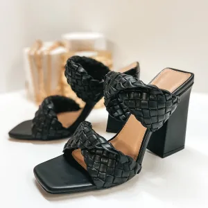 Giving Hope Braided Twist Block Heels in Black