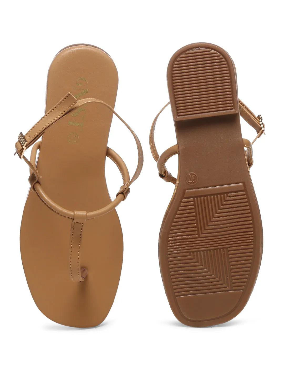 GNIST Beige Office Flat Sandal