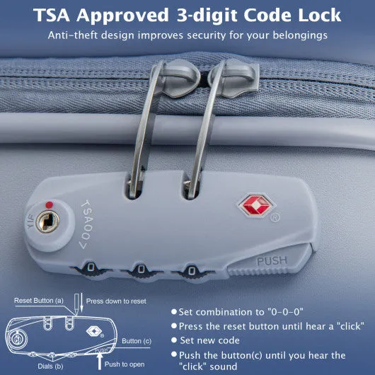 Hardside Luggage with Spinner Wheels with TSA Lock and Height Adjustable Handle-Pink
