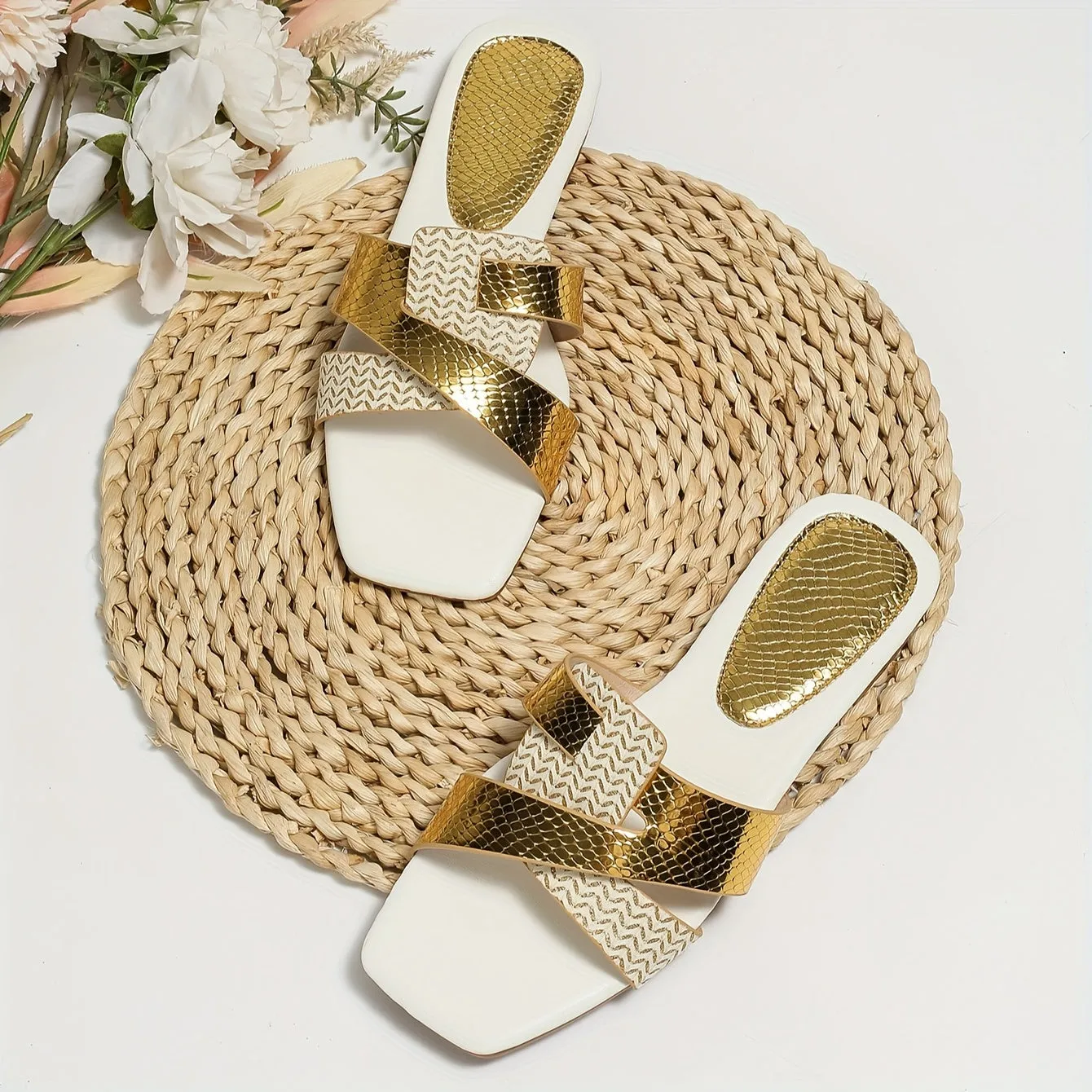 Kleurrijke slip-on sandalen voor vrouwen, licht en niet-slip